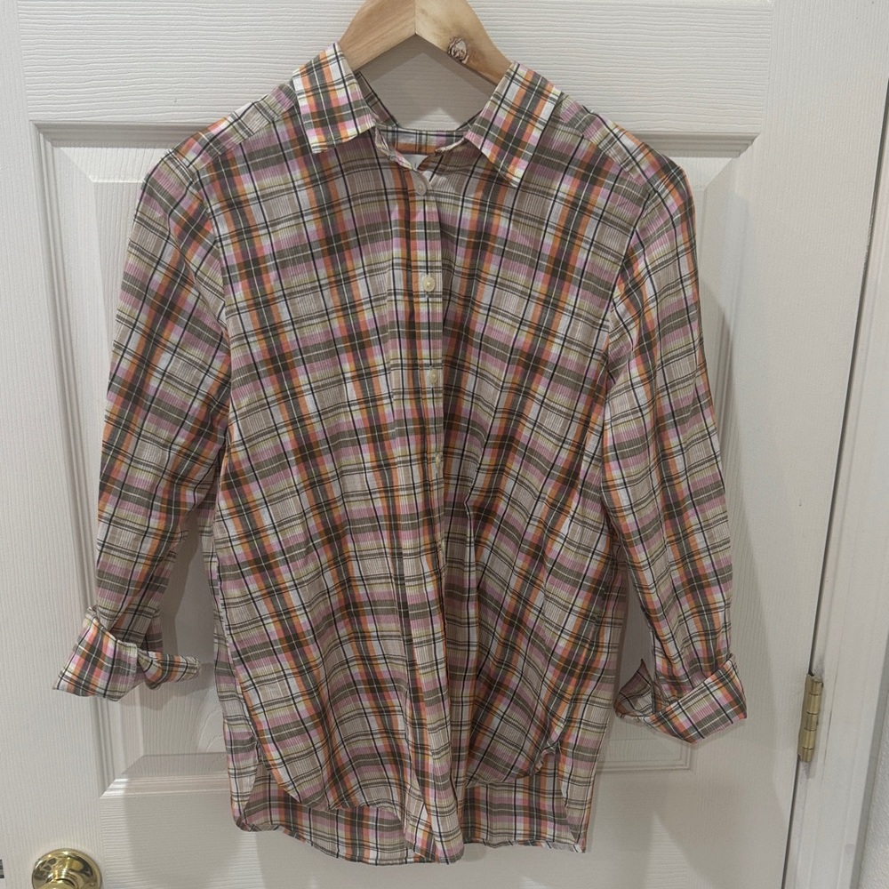LOFT Multicolor Plaid Button Down Shirt